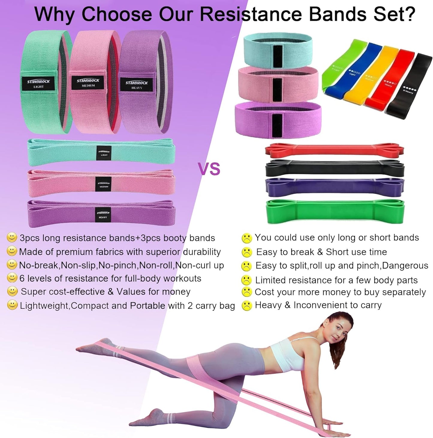 Transform Your Workout with Our Versatile Fabric Resistance Bands - 6-Piece Set for Ultimate Strength Training and Fitness