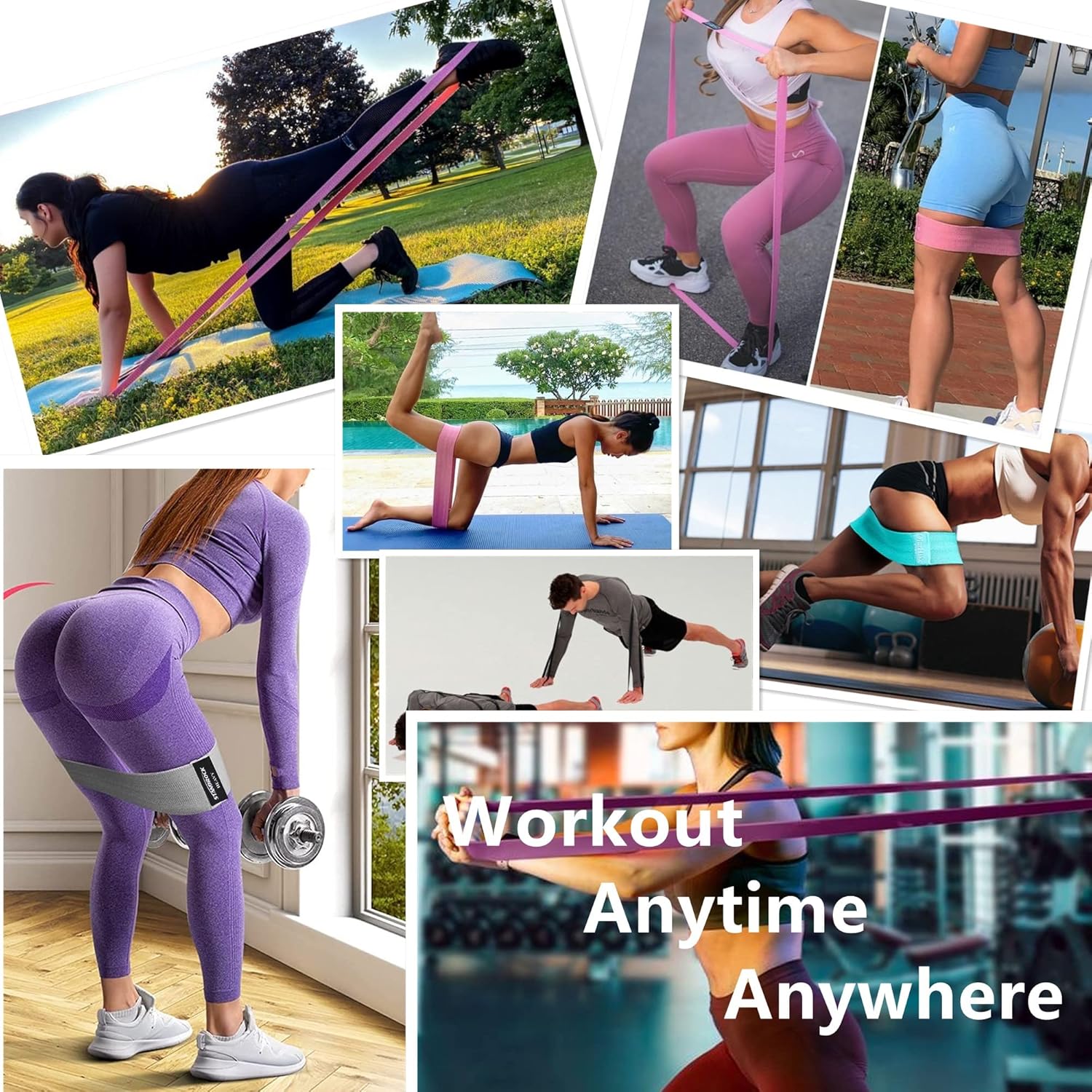 Transform Your Workout with Our Versatile Fabric Resistance Bands - 6-Piece Set for Ultimate Strength Training and Fitness