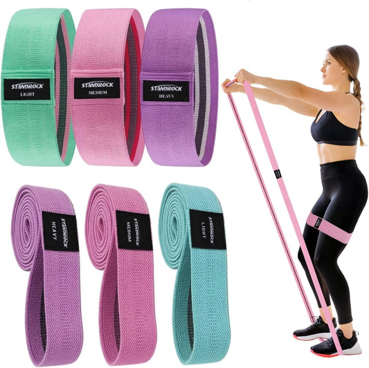 Transform Your Workout with Our Versatile Fabric Resistance Bands - 6-Piece Set for Ultimate Strength Training and Fitness