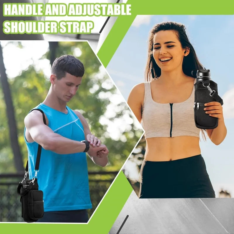 Revolutionary Magnetic Water Bottle Holder - Your Ultimate Gym Companion with Phone Pocket and Adjustable Strap