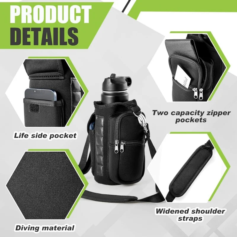 Revolutionary Magnetic Water Bottle Holder - Your Ultimate Gym Companion with Phone Pocket and Adjustable Strap