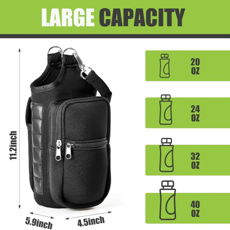 Revolutionary Magnetic Water Bottle Holder - Your Ultimate Gym Companion with Phone Pocket and Adjustable Strap