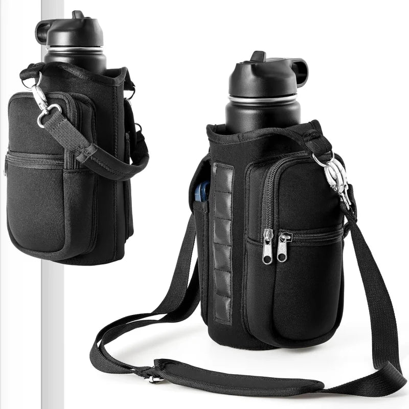Revolutionary Magnetic Water Bottle Holder - Your Ultimate Gym Companion with Phone Pocket and Adjustable Strap