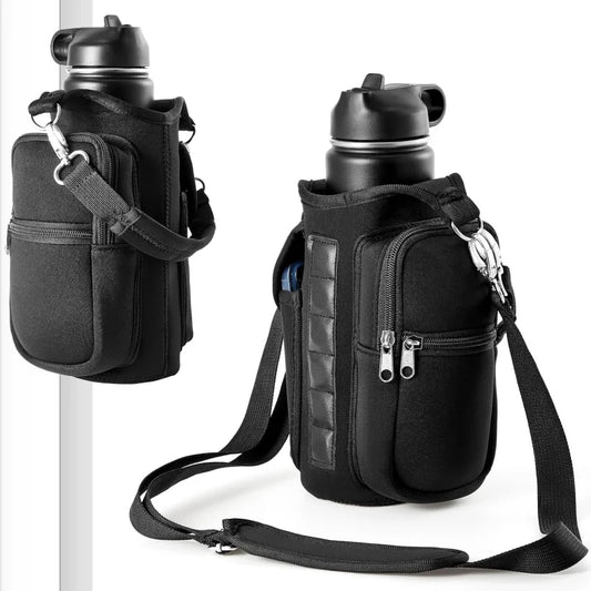 Revolutionary Magnetic Water Bottle Holder - Your Ultimate Gym Companion with Phone Pocket and Adjustable Strap